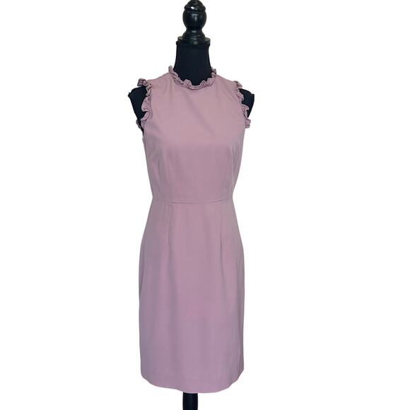 Rebecca Taylor Pink Sheath Dress SIZE 4 Modest Romantic Spring Designer $450 - Picture 6 of 10